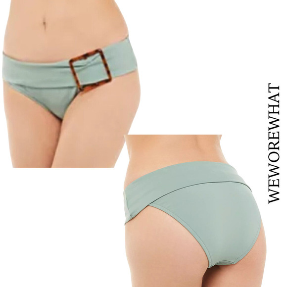 WeWoreWhat NWT Annie Sage Green Hipster Bikini Swim Bottoms Large - Picture 1 of 9